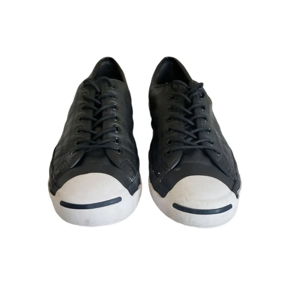Converse jack Purcell sneakers low top Black Leather Men's Sz 11.5 Women's Sz 13